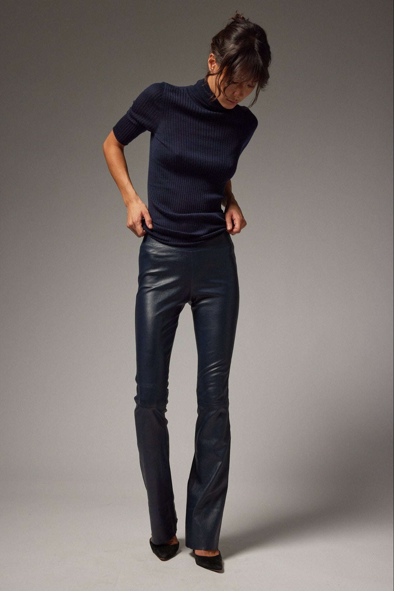 Jane Leather Micro Flare