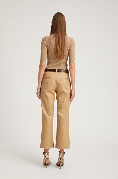 Sahara Embossed Leather Cropped Trousers
