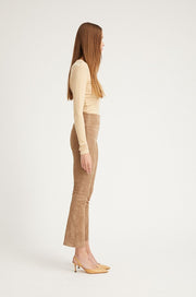 Mushroom Suede Ankle Flare Leggings