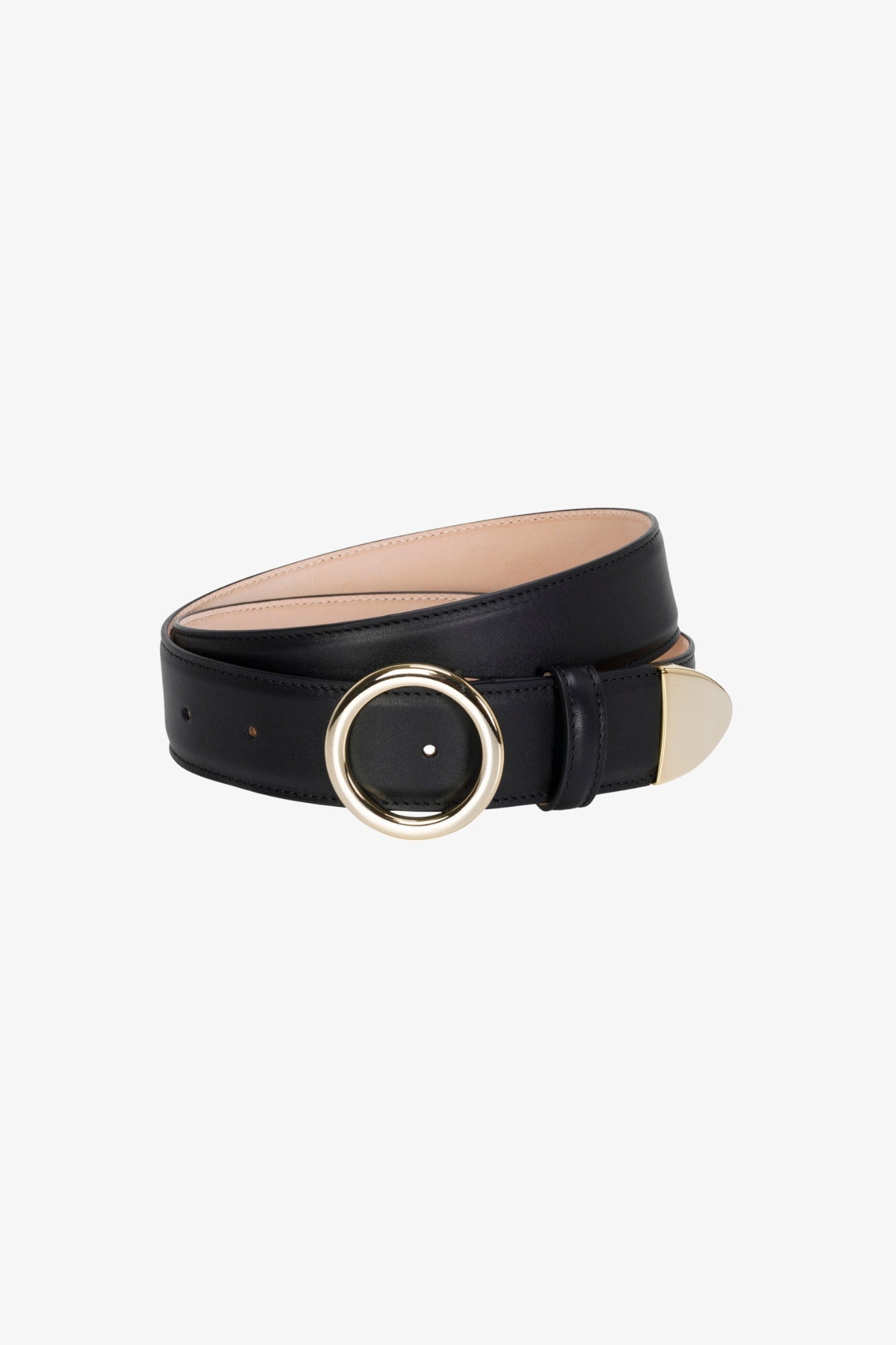 Black Leather Jackie Belt