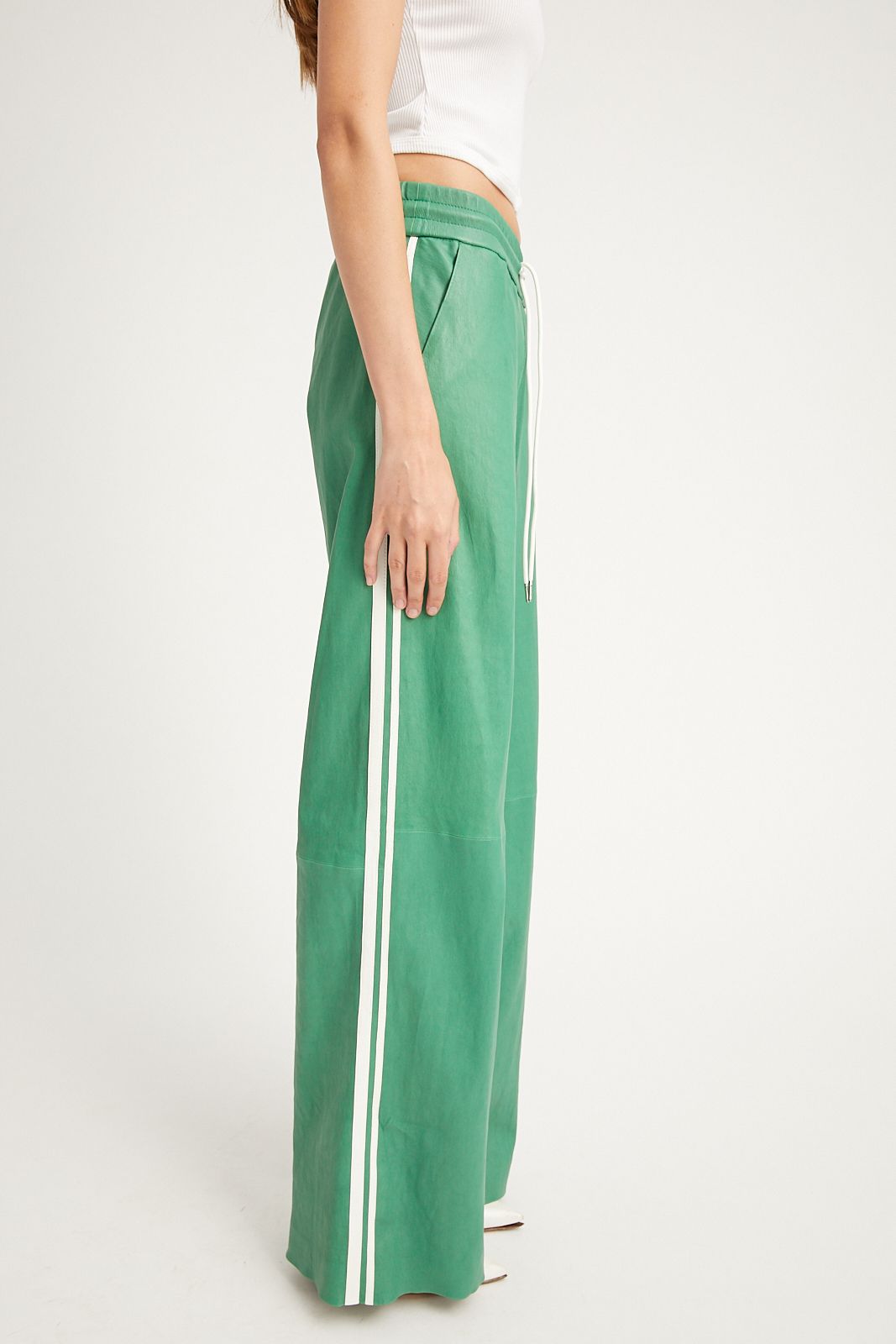 Evergreen Leather Athletic Drawstring Pants