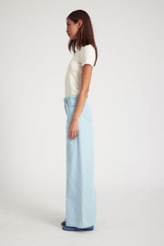 Light Blue Chambray Wide Leg Pants