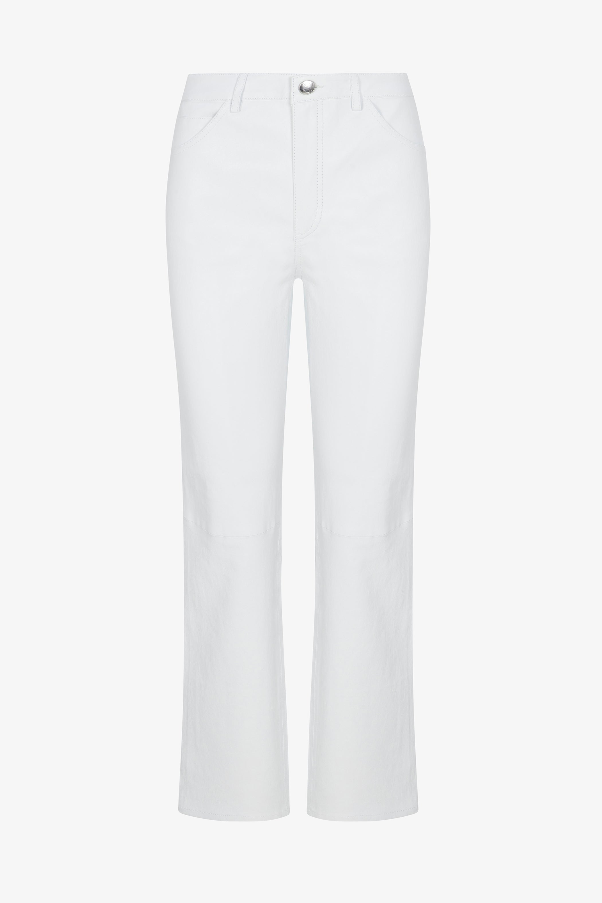 Leather 5 Pocket Ankle Slim Straight