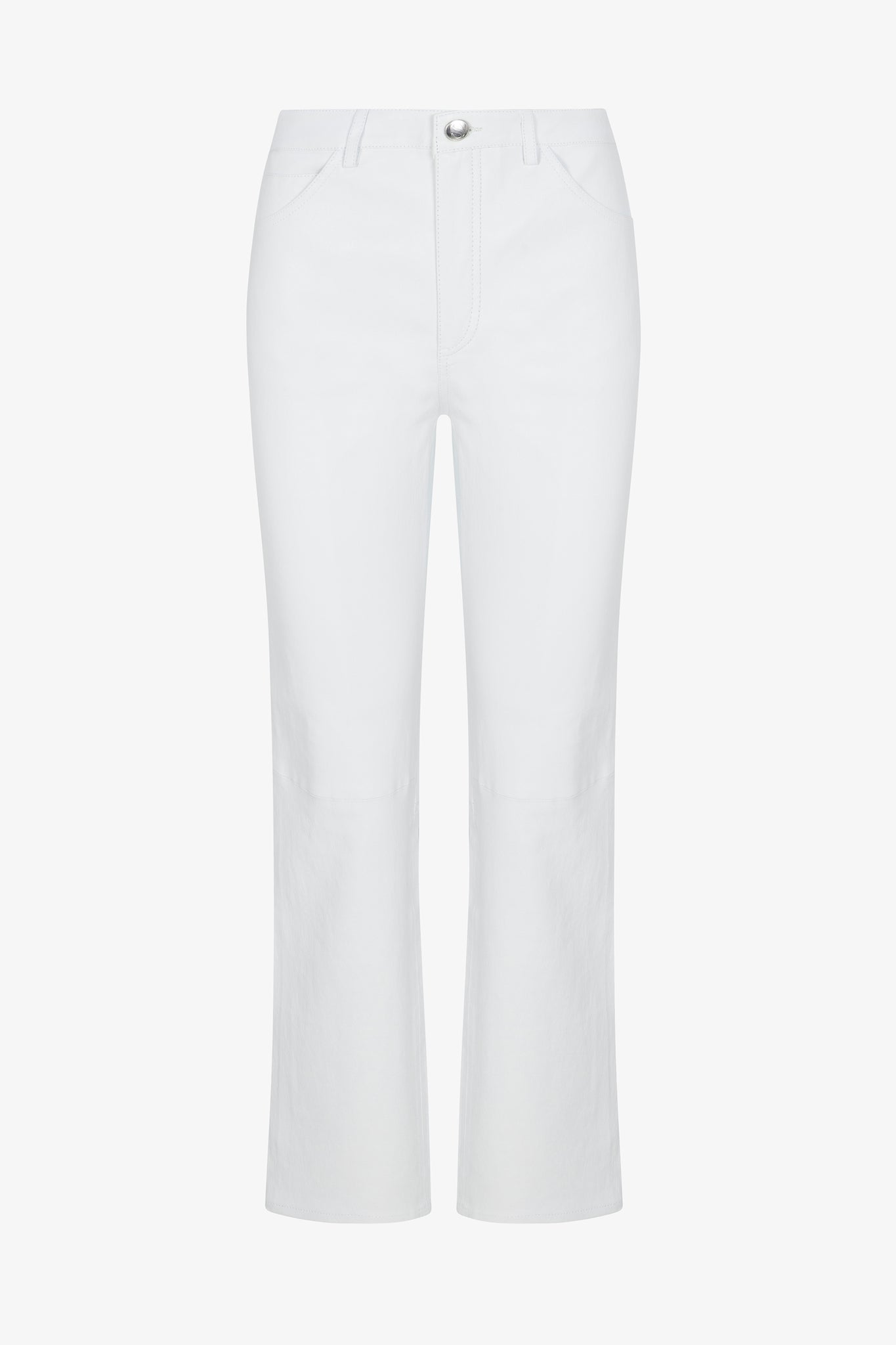 Leather 5 Pocket Ankle Slim Straight