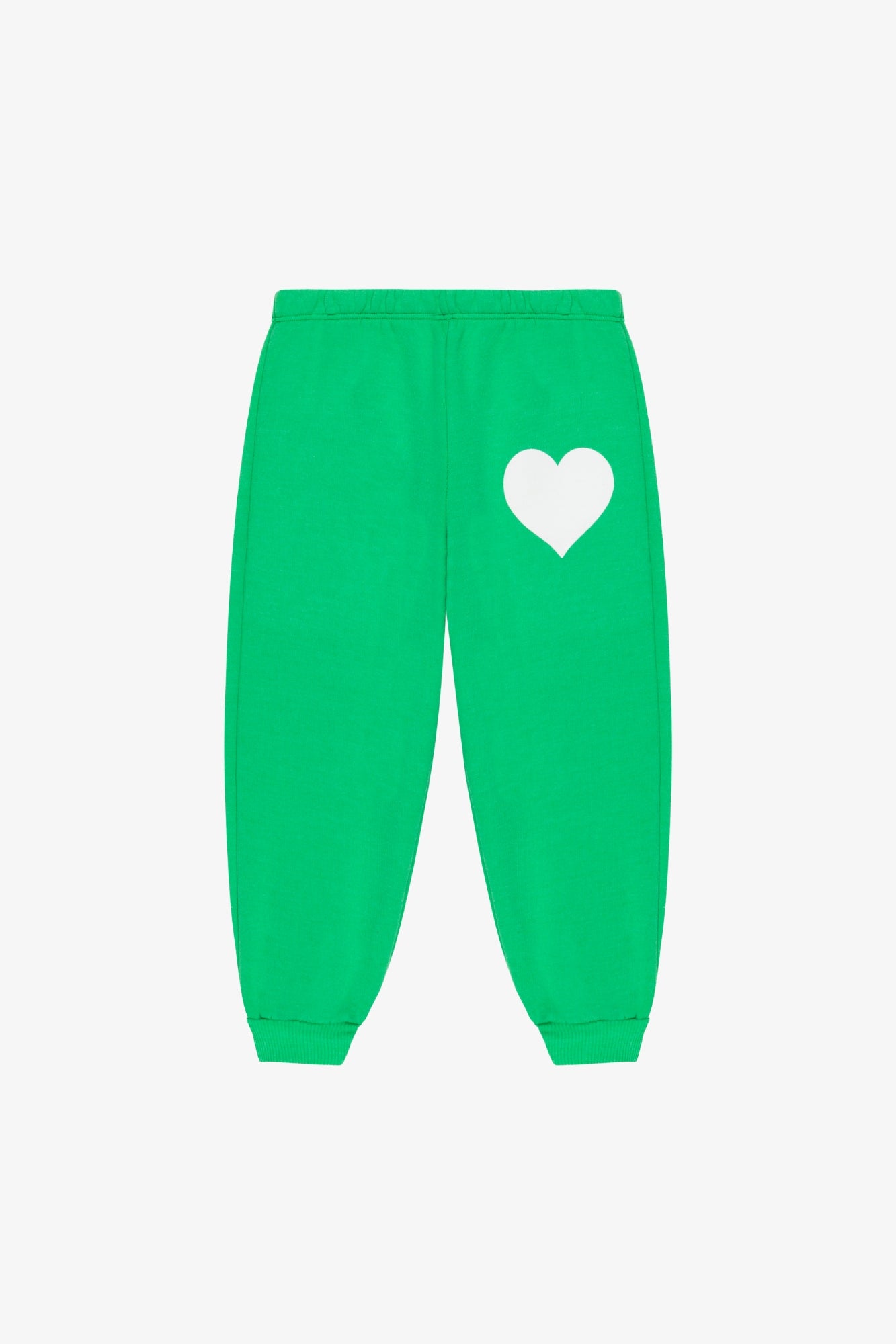 Kids Bright Green Heart Sweatpants
