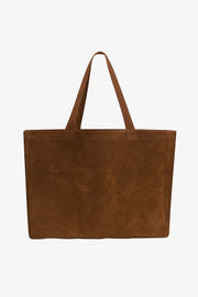 Cognac Suede Everyday Tote
