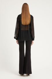 Black Casanova Ultra Flare Pintuck Pants