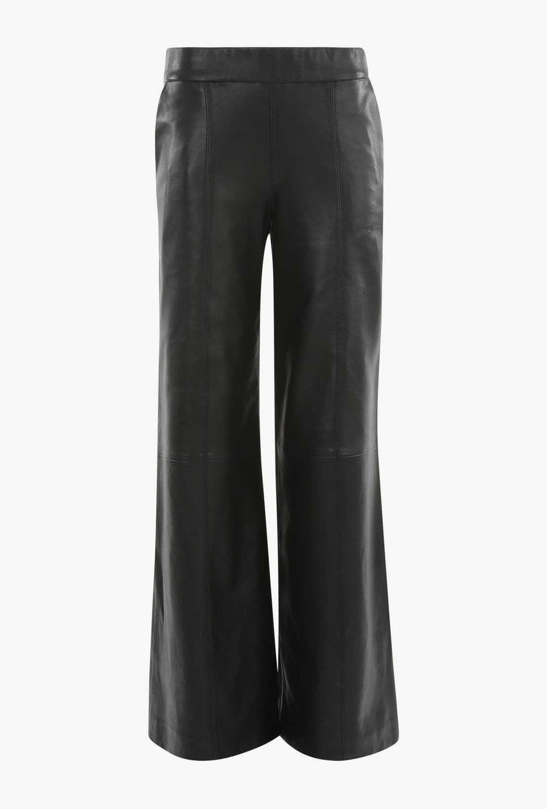 Black Leather Wide Leg Trousers – SPRWMN