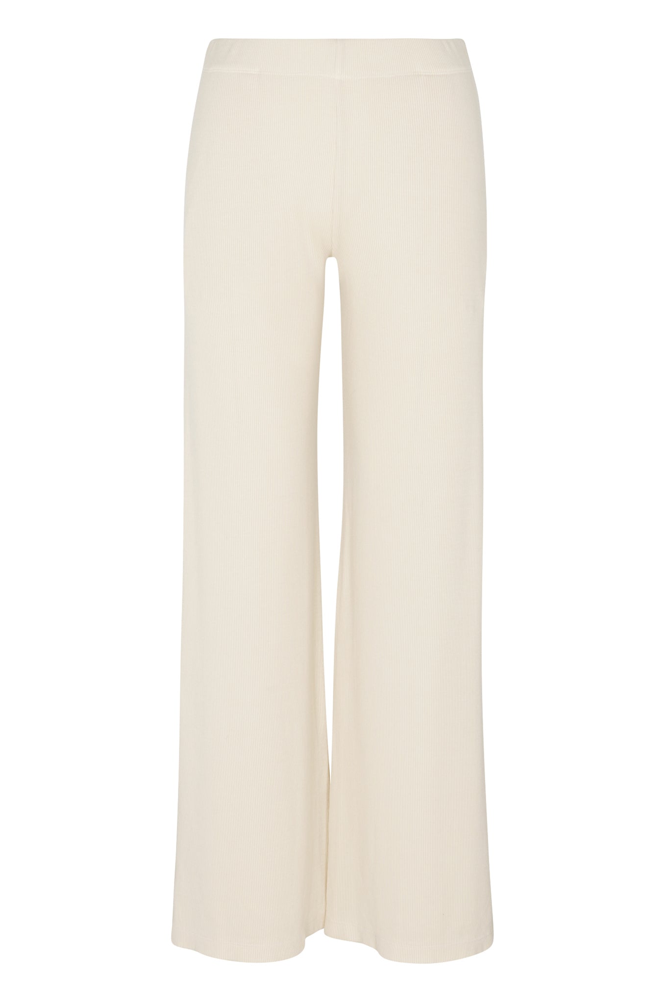 Creme Rib Wide Leg Pants