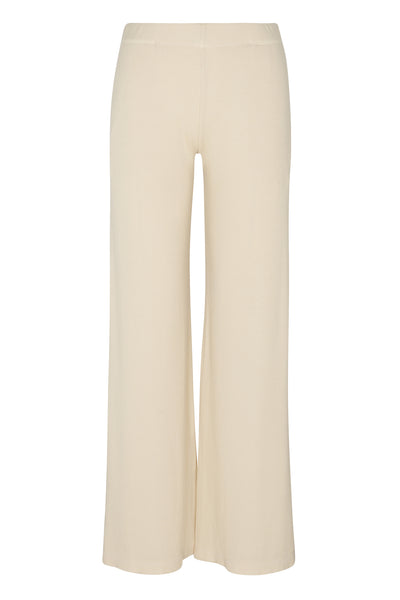 Vintage White Rib Wide Leg Pants