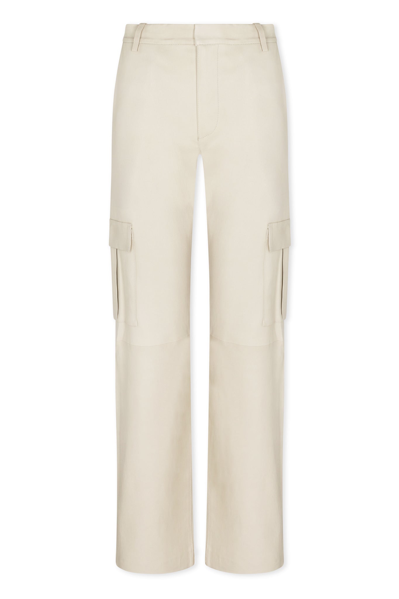 Off White Leather Baggy Cargo Trousers