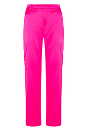 Fuchsia Silk Baggy Cargo Pants