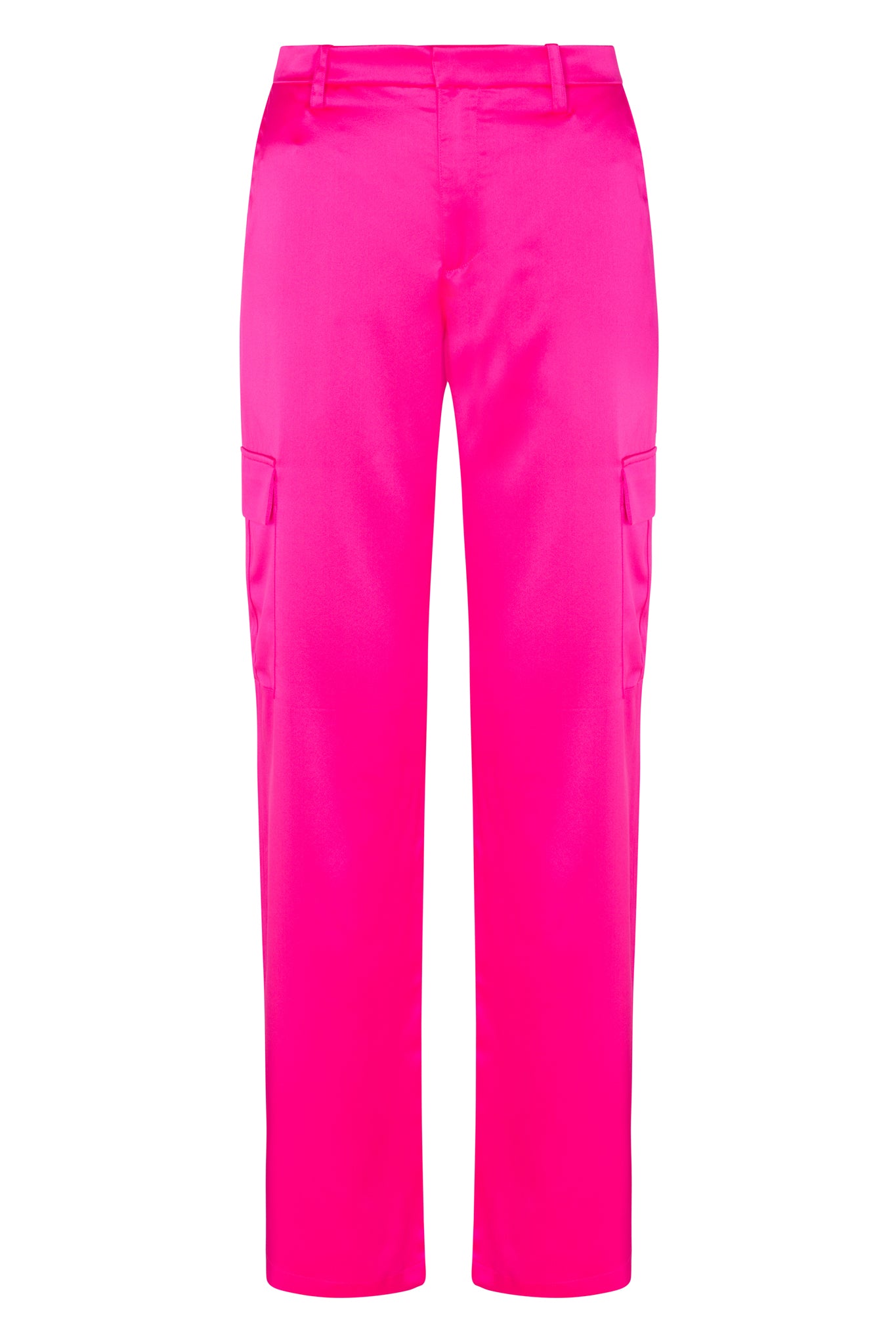 Fuchsia Silk Baggy Cargo Pants
