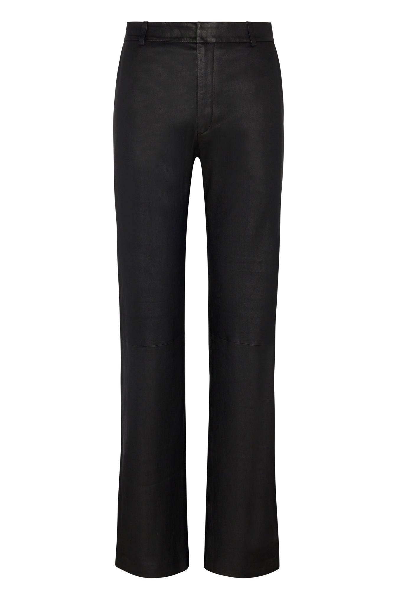 Black Leather Baggy Low Rise Trousers