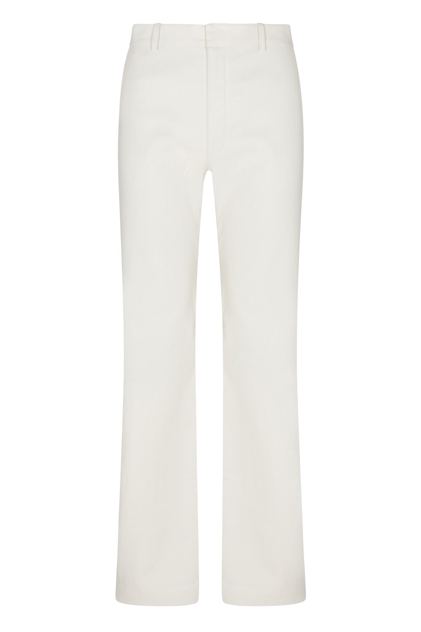 White Leather Baggy Lowrise Trousers