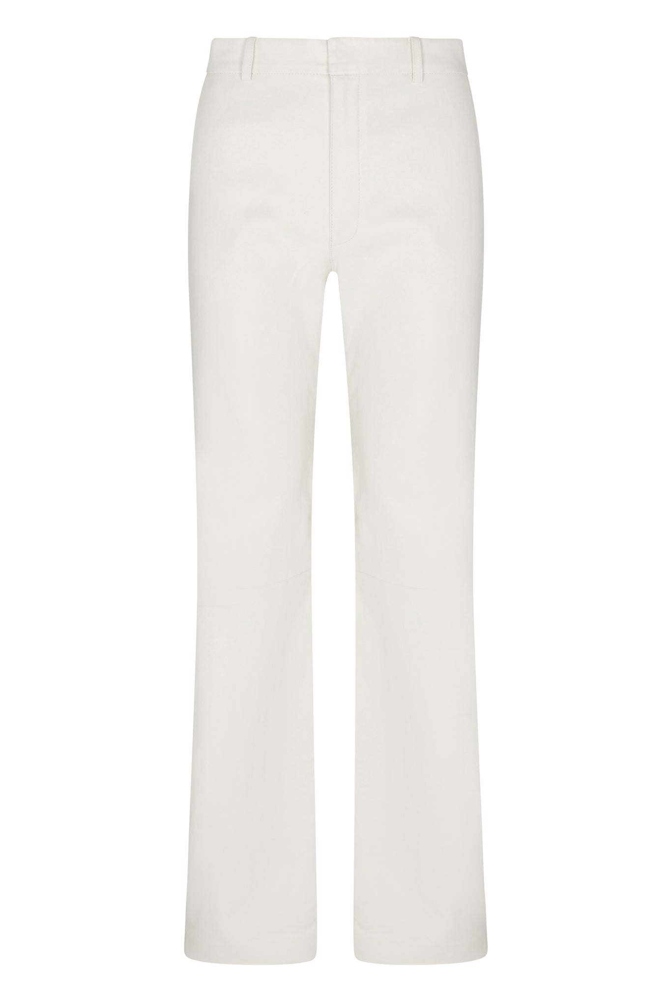 White Leather Baggy Low Rise Trousers