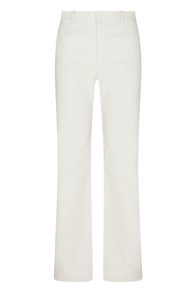 White Leather Classic Trousers