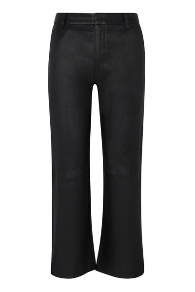Black Leather Cropped Trousers