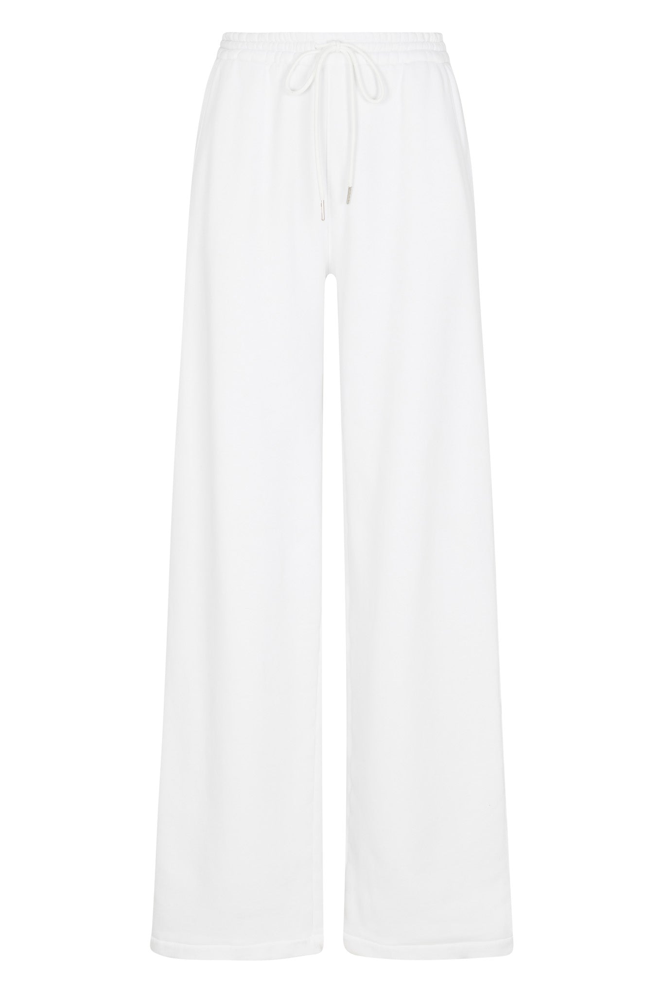 White Cotton Baggy Sweatpants