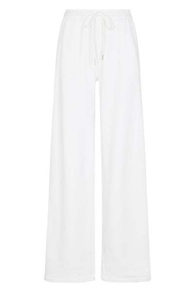 White Cotton Baggy Athletic Sweatpants