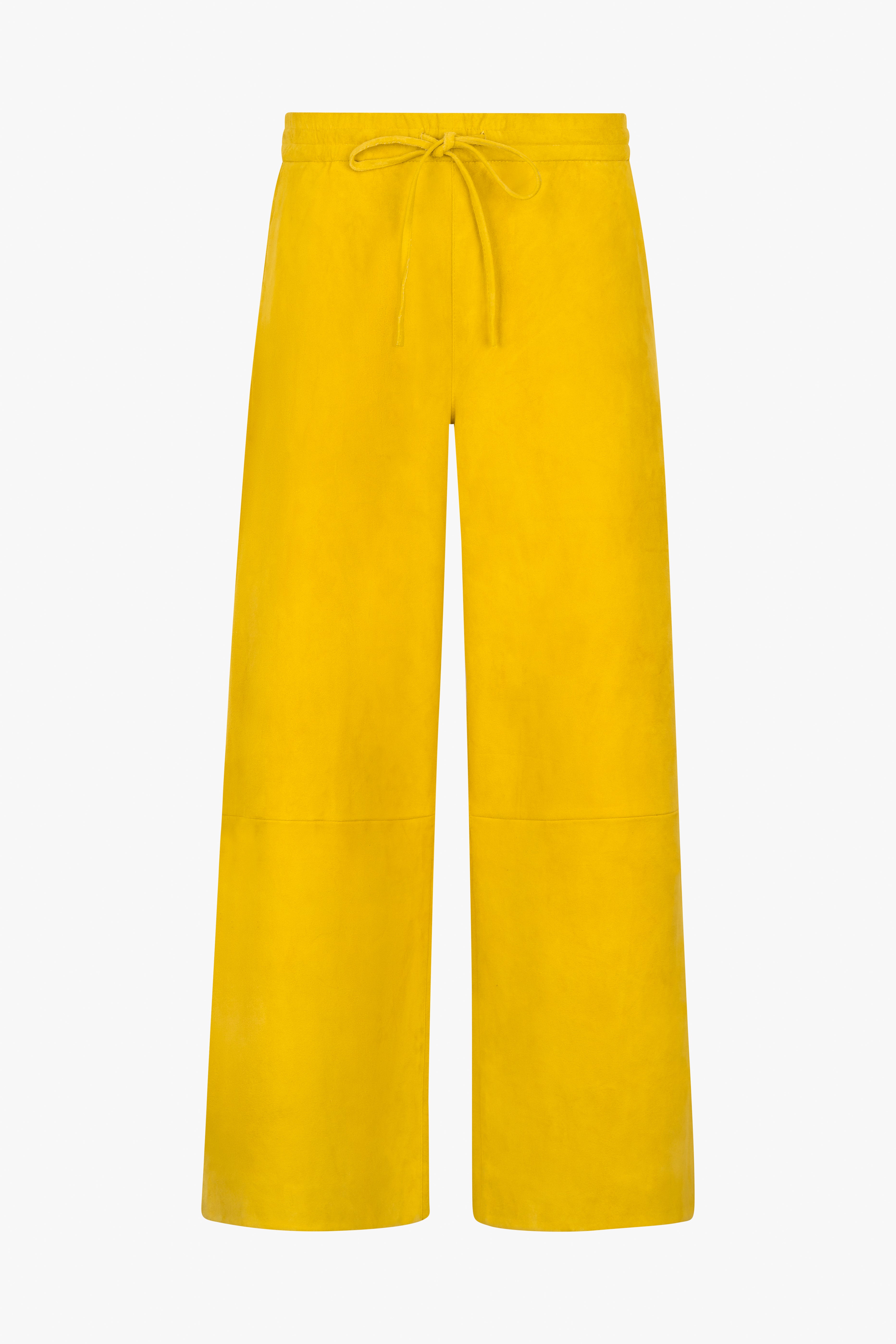 Suede Cropped Baggy Pants