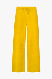 Suede Cropped Baggy Pants