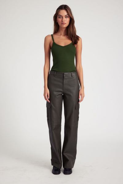 Cactus Leather Cargo Trousers