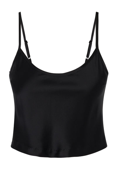 Black Silk Cropped Cami