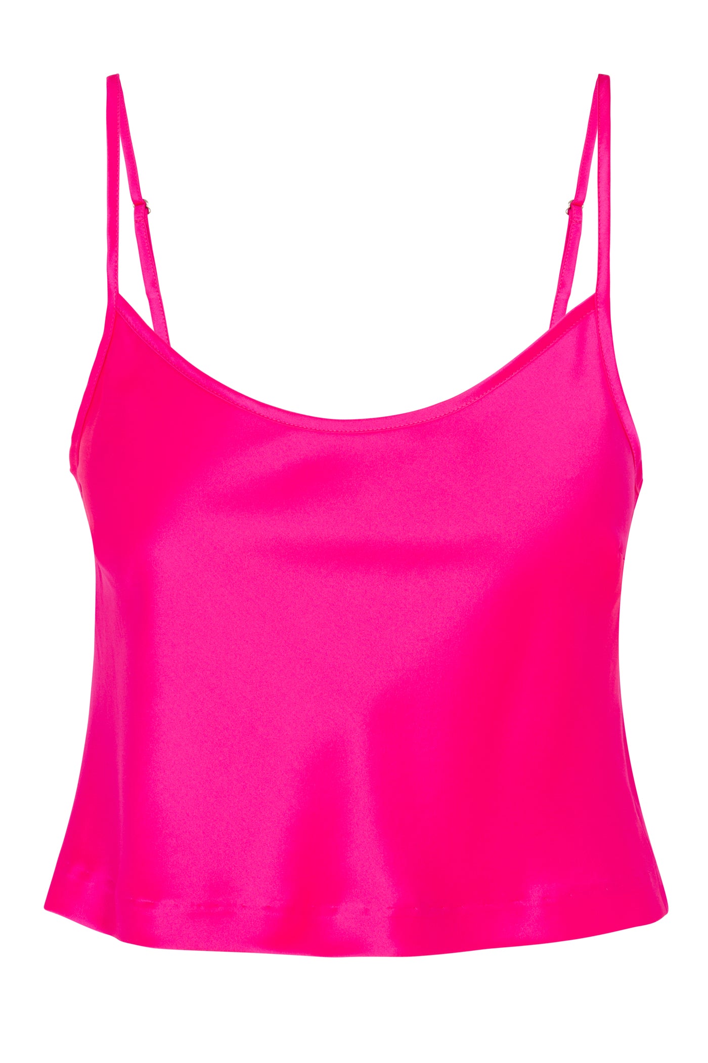 Fuchsia Silk Cropped Cami
