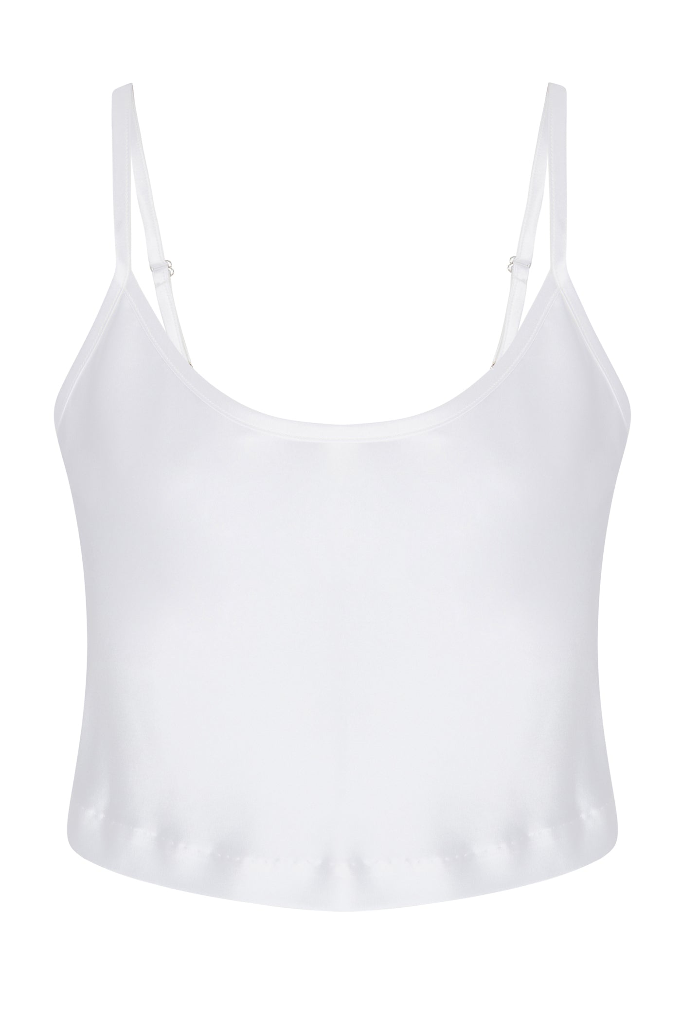 White Silk Cropped Cami