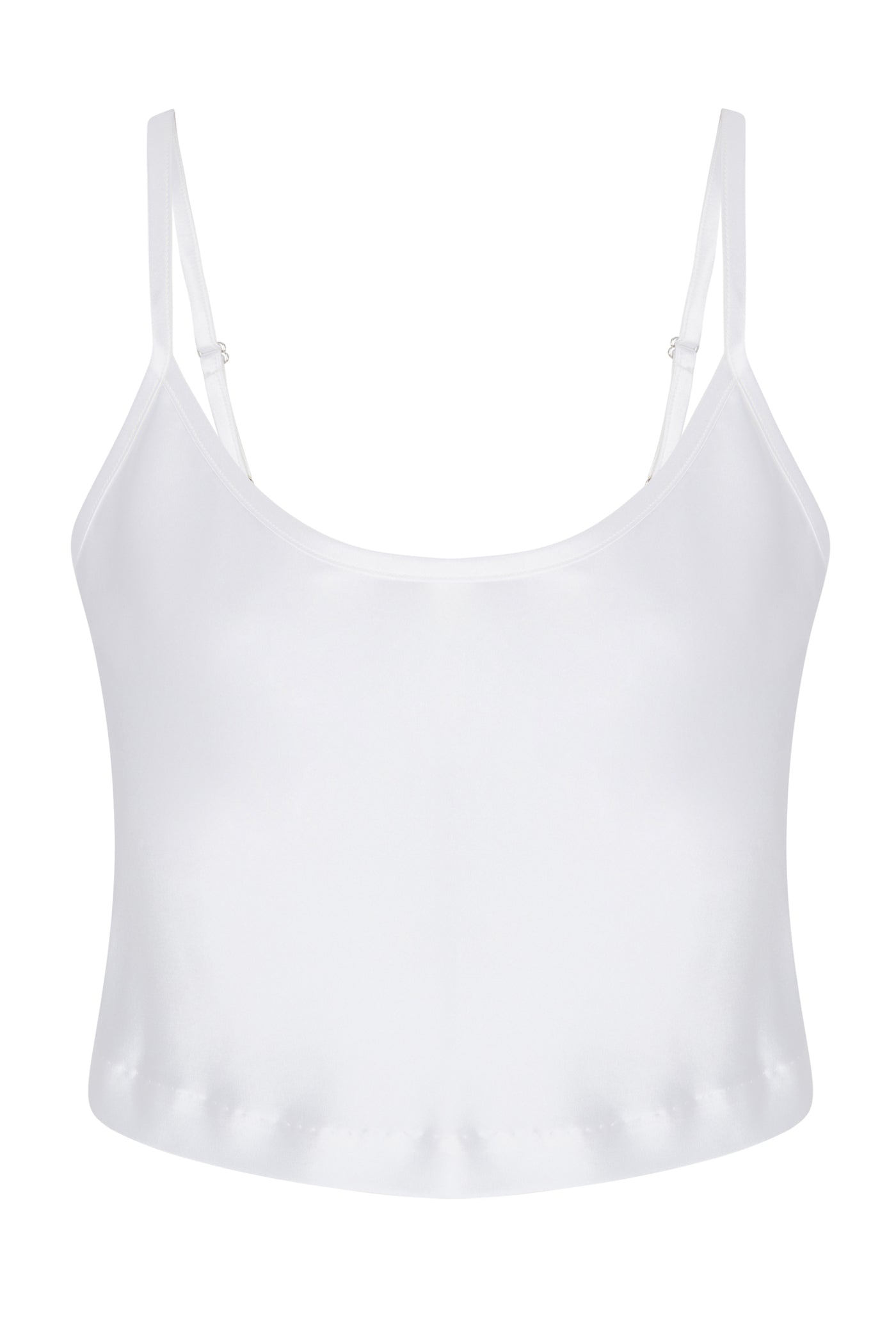 White Silk Cropped Cami