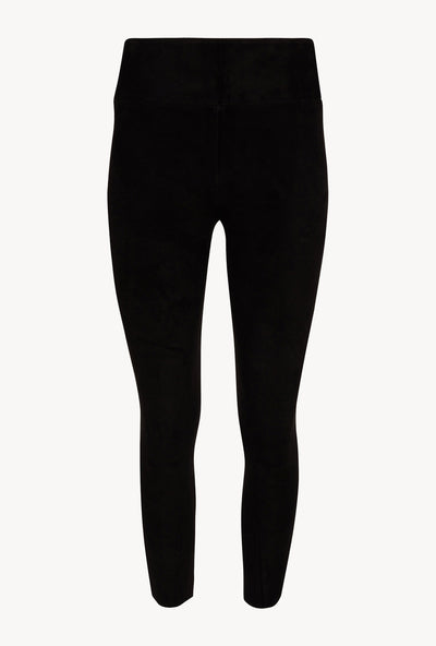 Black Suede Crop Leggings