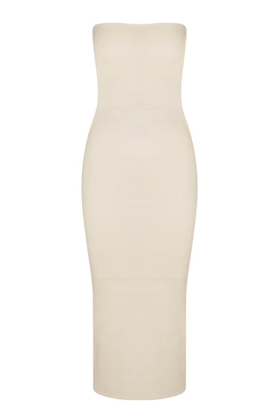 Alabaster Leather Tube Dress