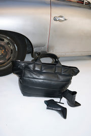 Black Leather Weekender Bag