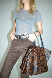 Leopard Pony Hair Stella Tote Bag