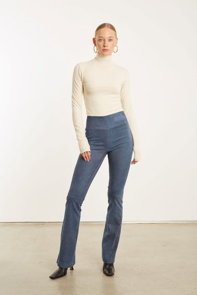 Denim Suede Micro Flare
