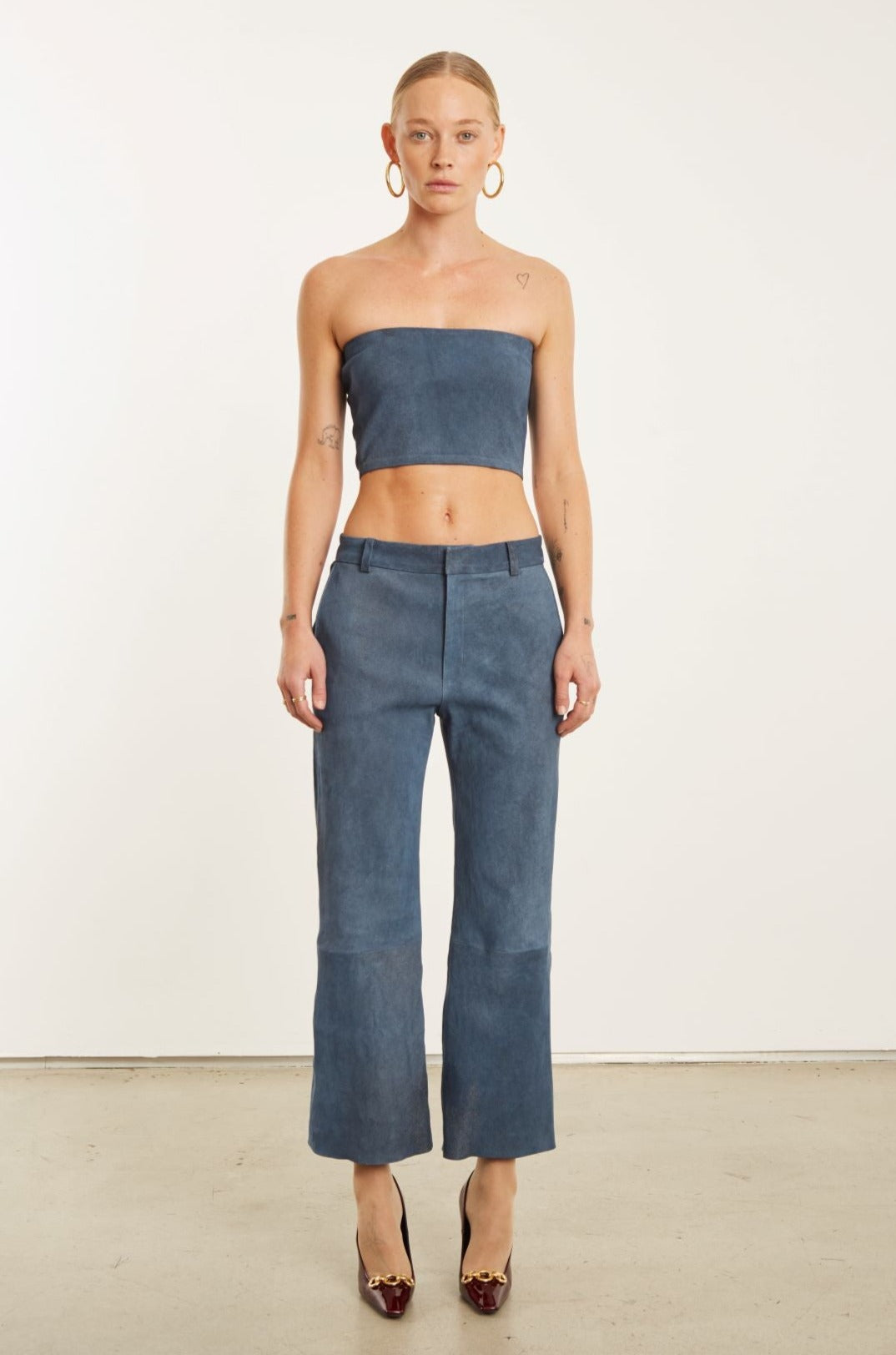 Denim Suede Micro Tube Top