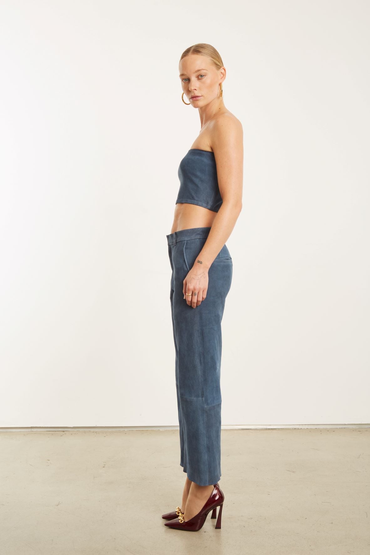 Denim Suede Micro Tube Top