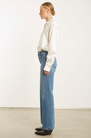 White Silk Slim Button Down