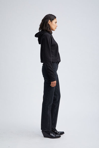 Black Shrunken Hoodie