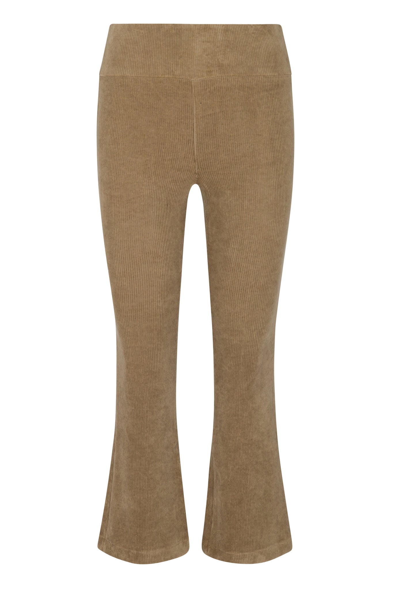 Sand Corduroy Crop Flare Pants