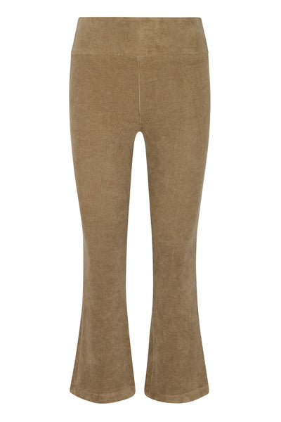 Sand Corduroy Crop Flare Pants