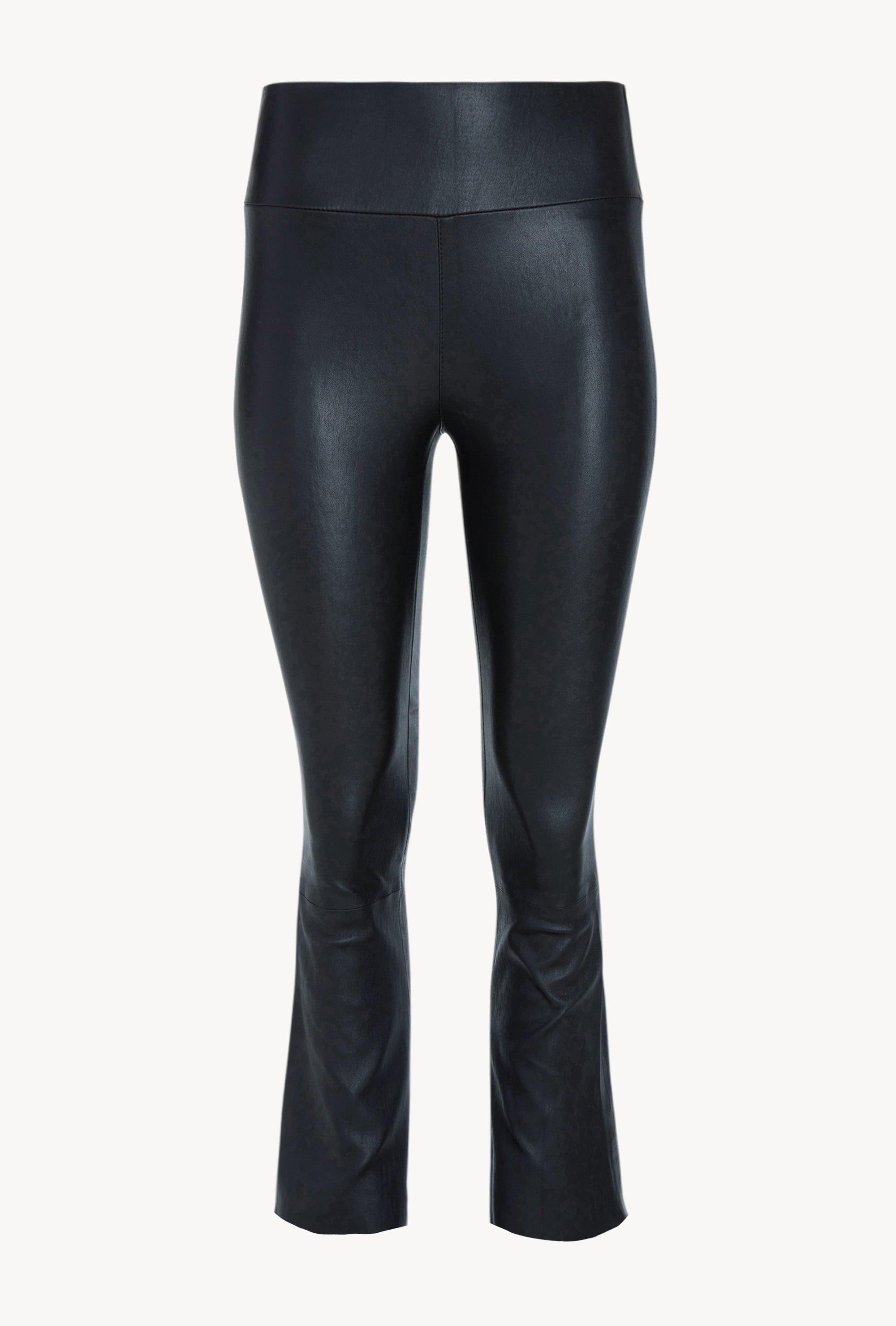 Midnight Leather Crop Flare