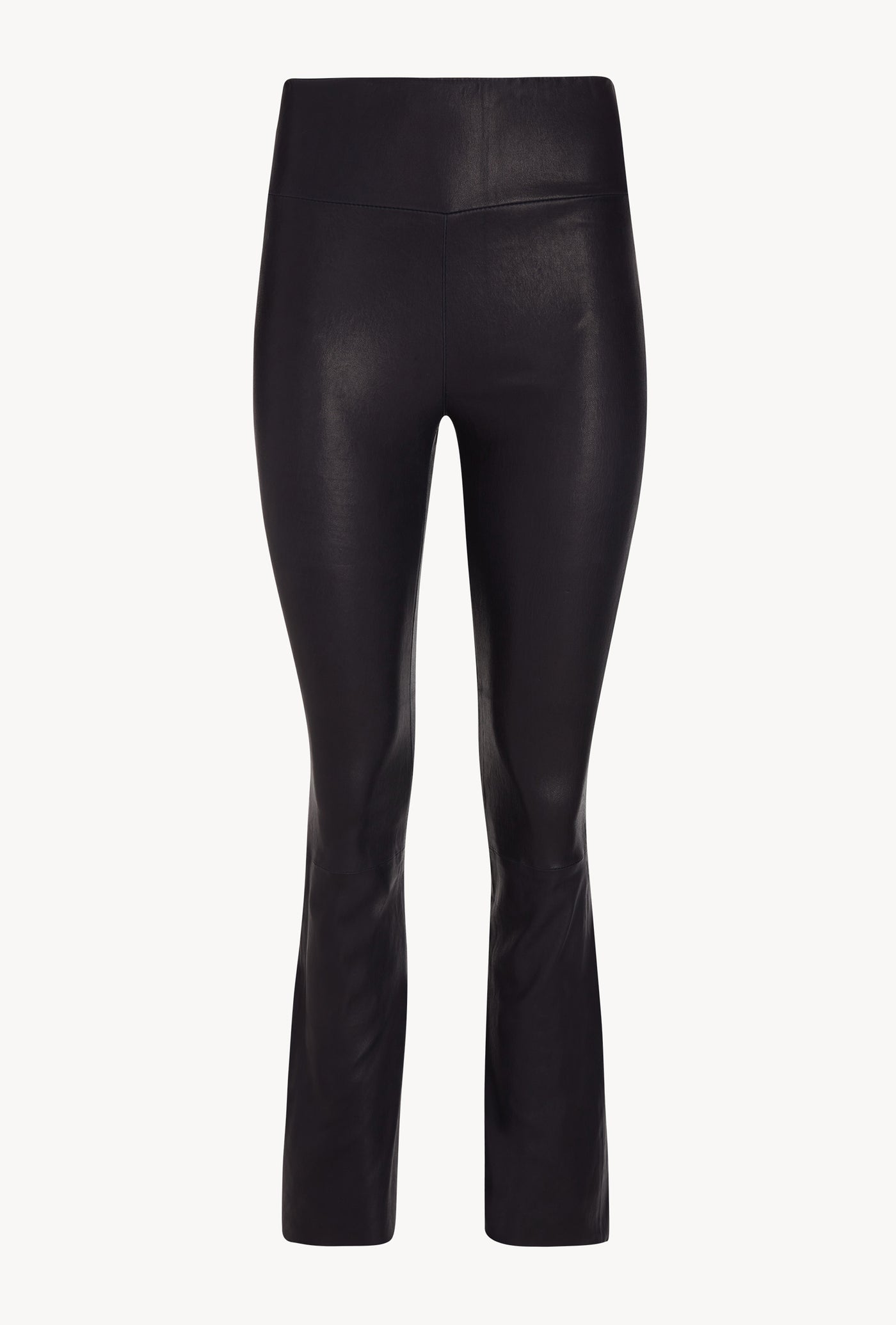 Navy Leather Ankle Flare Leggings