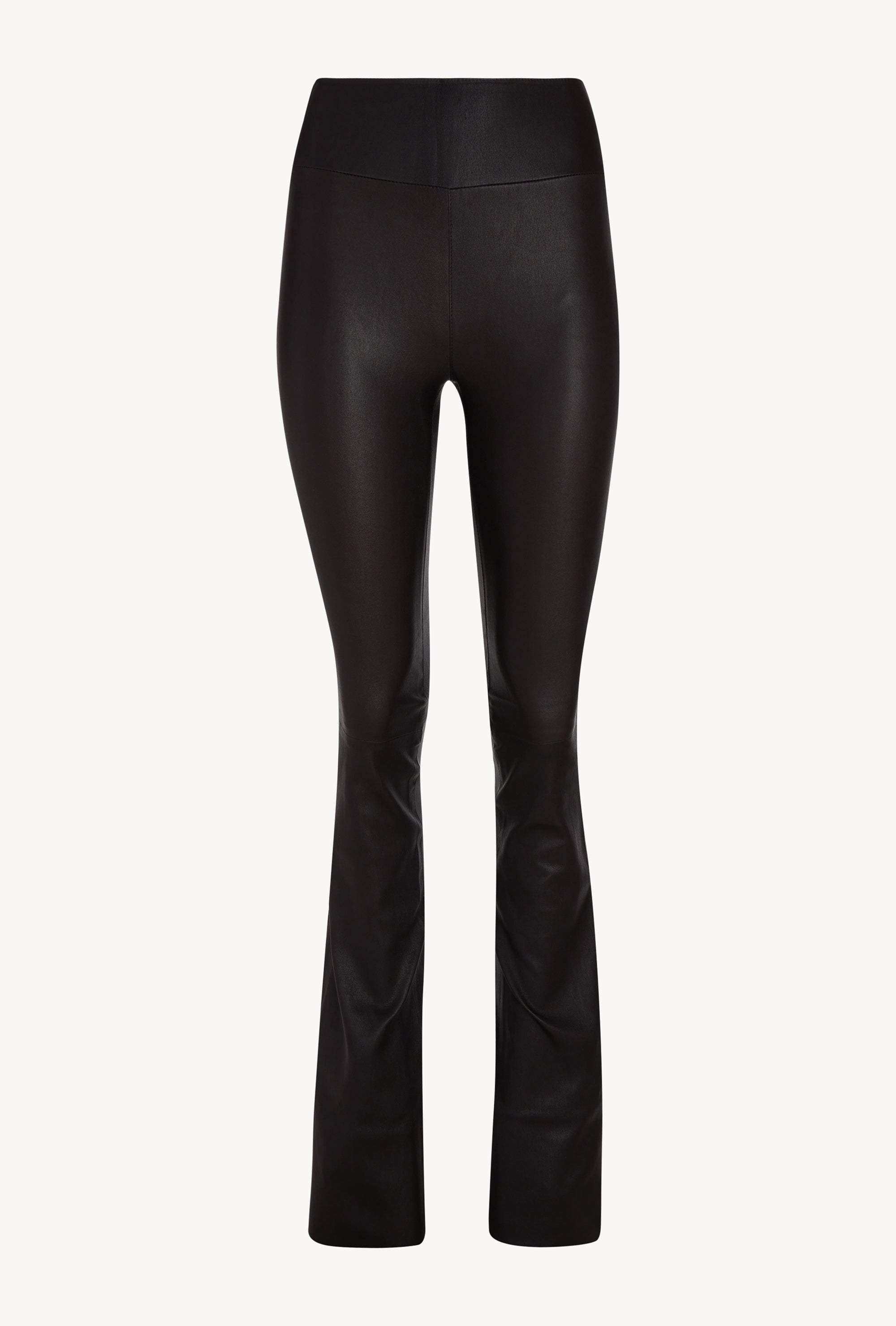 Black Leather Micro Flare
