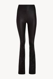 Black Leather Micro Flare