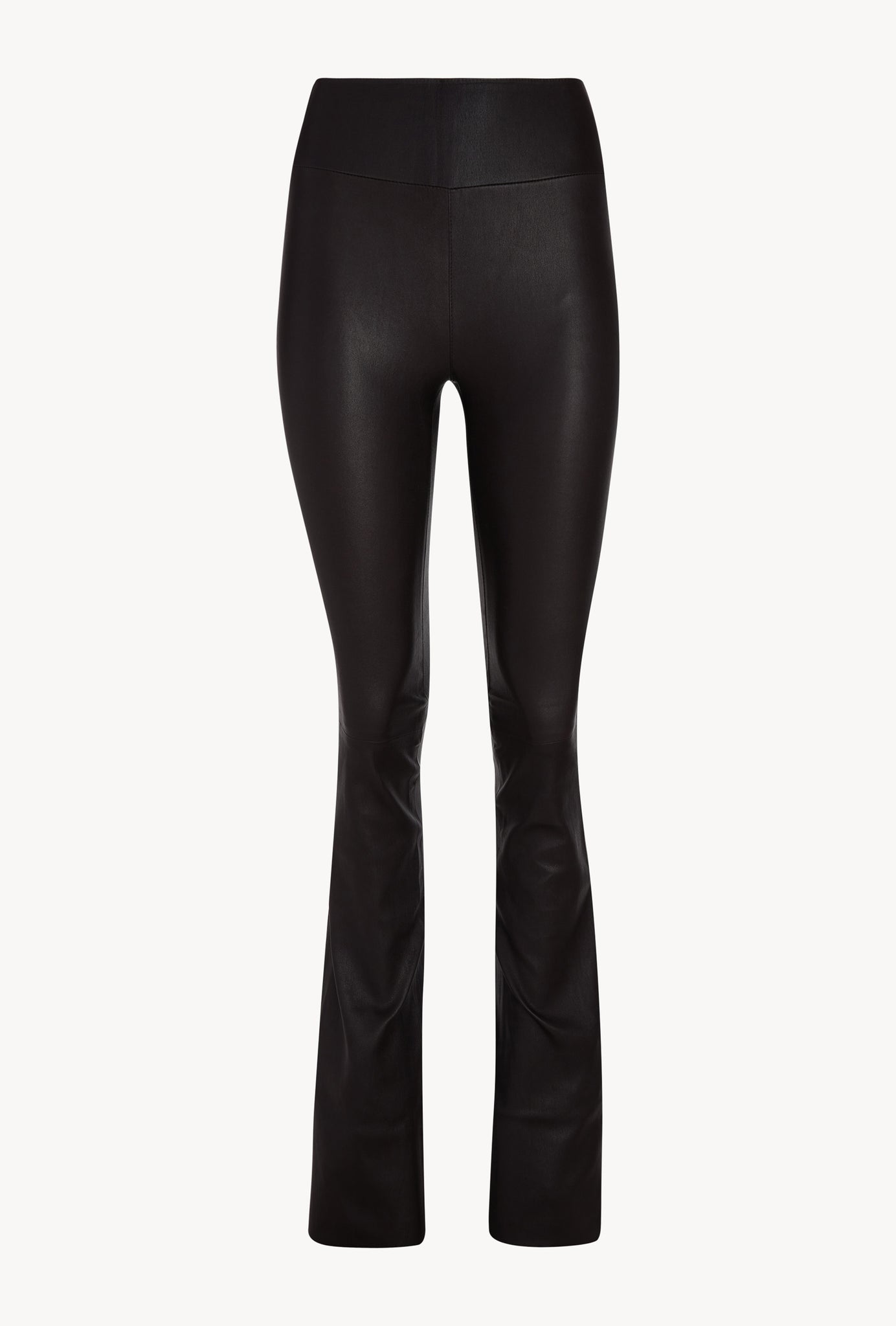 Black Leather Micro Flare