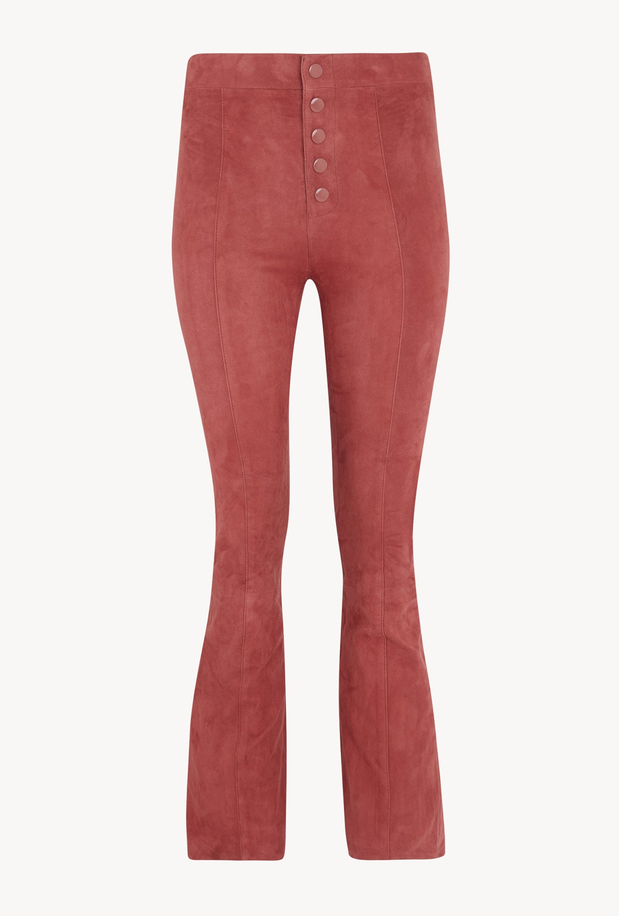 Suede Front Snap Ankle Flare Leggings