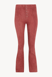 Suede Front Snap Ankle Flare Leggings
