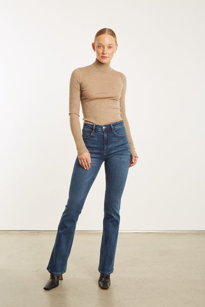 Camel Cashmere Mock Neck